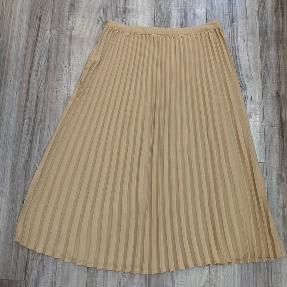 Kiabi Eco Conception Beige Pleated Midi Skirt Size 44 EUR (US 12-14)